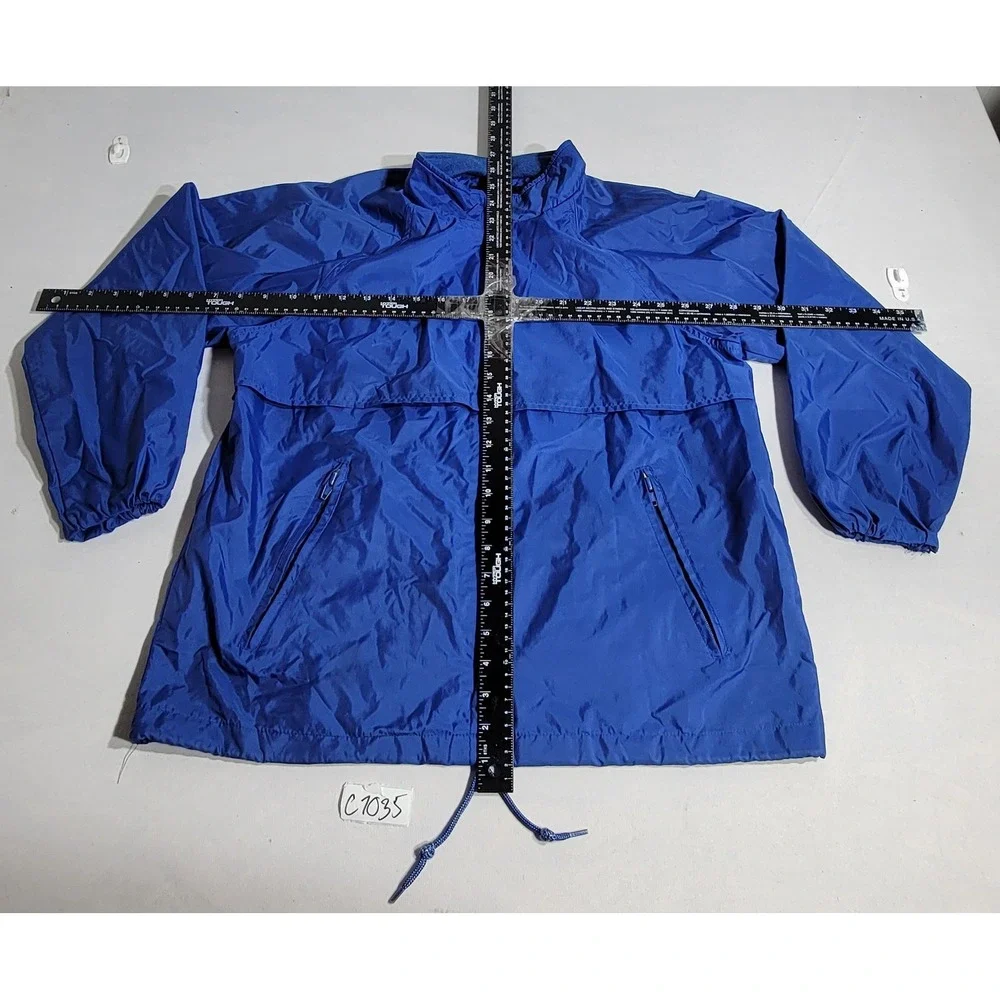 Lands End Vintage Windbreaker Jacket Royal Blue Mesh Lined Small